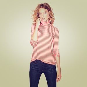 J Crew TISSUE TURTLENECK TEE IN STRIPE